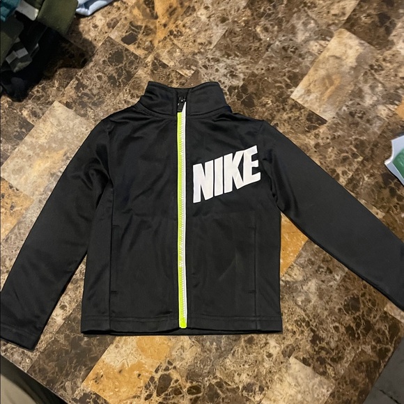 Nike Black Jacket with White Logo and Yellow Zipper - Picture 3 of 8